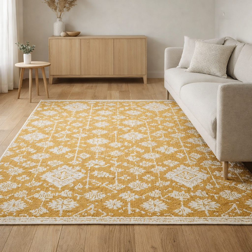 Tapis Reni Or/ivoire 160 x 230 en situation
