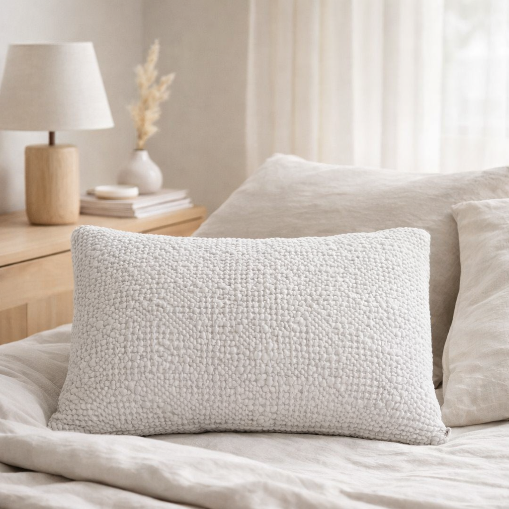 Coussin stonewashed Tana Perle 40 x 65 en situation