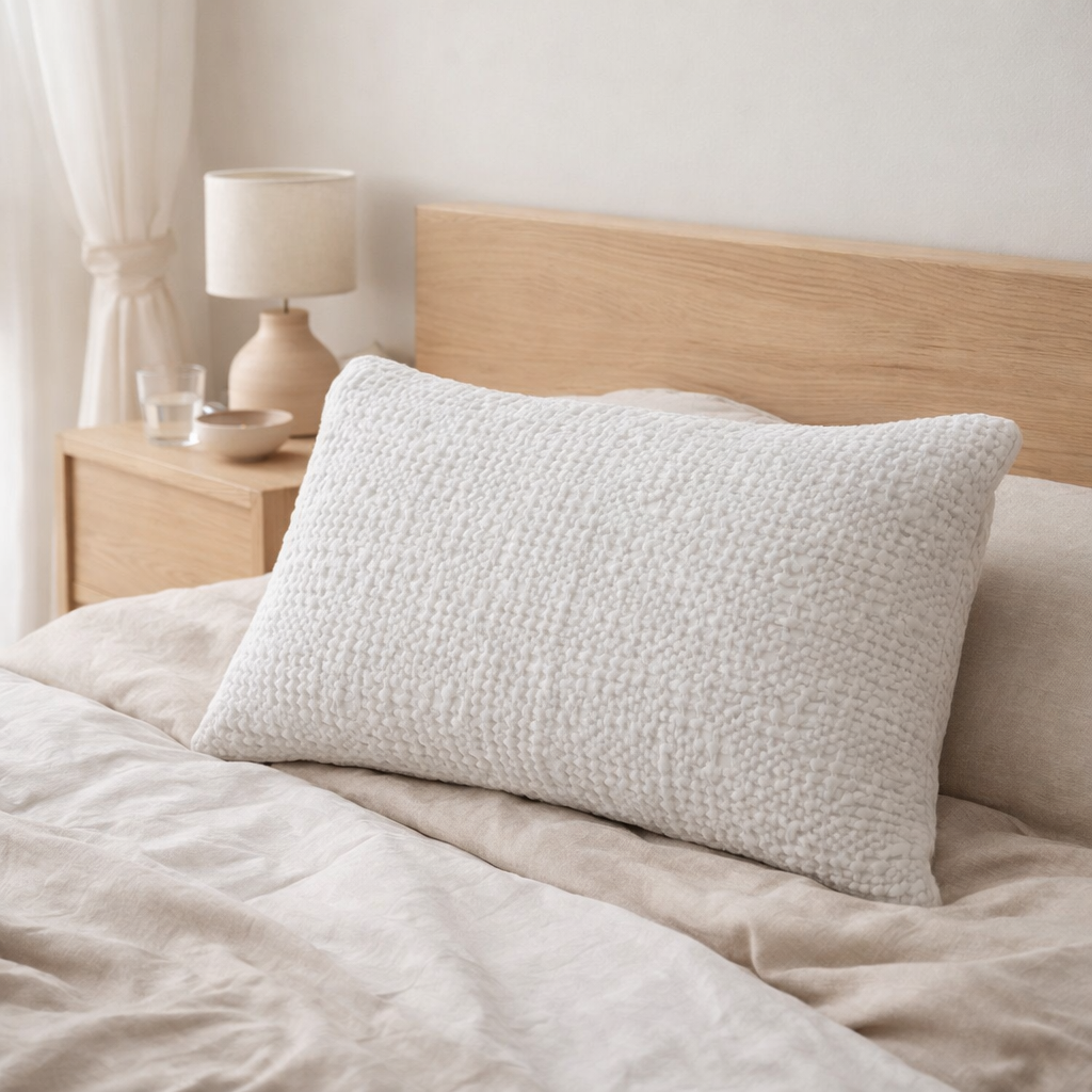 Coussin stonewashed Tana Perle 40 x 65 en situation