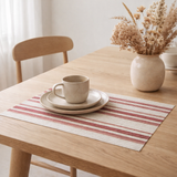 Set de table Sina Naturel/Rouge 33 x 45 en situation