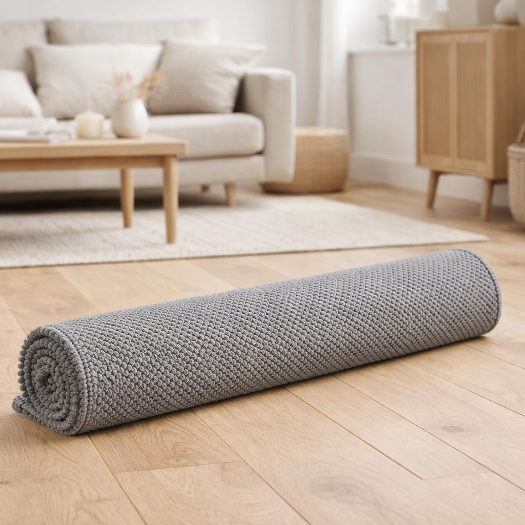 Tapis de bain uni Etia Perle 70 x 140 en situation