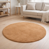 Tapis Eddy Camel diamètre 120 cm en situation