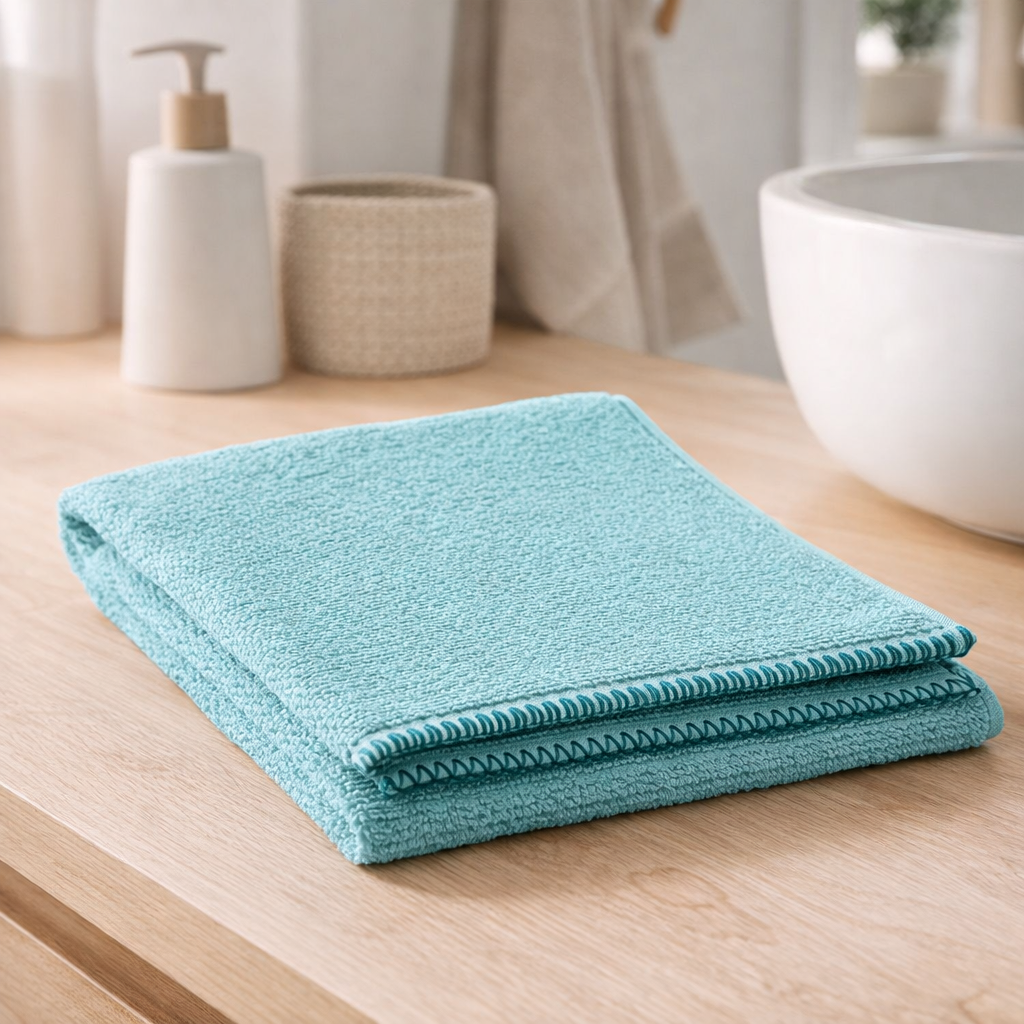 Serviette de toilette Bora Quartz 50 x 100 en situation