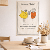 Torchon Shadoks Dialogue Ecru 48 x 72 en situation