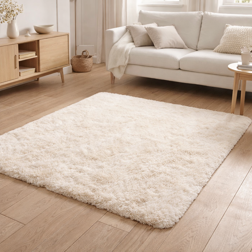 Tapis Eddy Ivoire 120 x 170 en situation