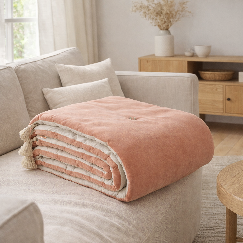 Pompons Edredon Elise Epice 80 x 180 en situation