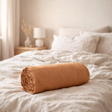 Drap housse Calita Cannelle 180x200 bonnet 30 cm en situation