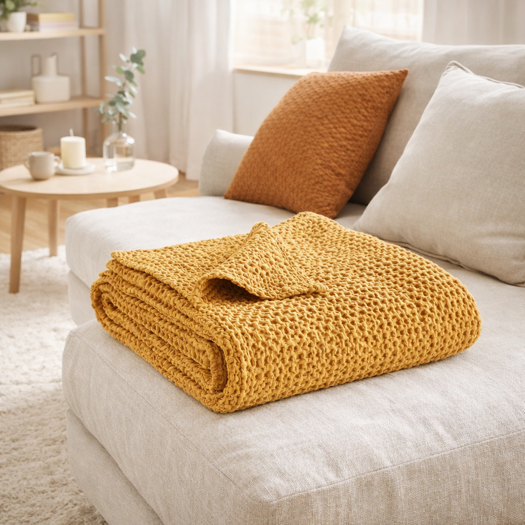 Plaid Stonewashed Tana Mais 140 x 200 en situation