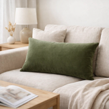 Coussin uni Elise Verveine 40 x 65 en situation