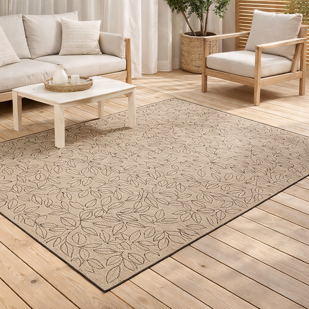 Tapis Chelby extérieur Naturel 160 x 230 en situation