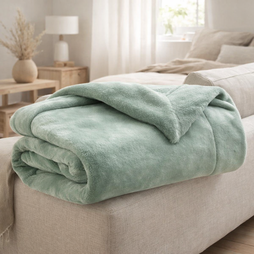 Plaid Tendre Opaline 150 x 200 en situation