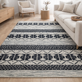 Tapis Zambèze Ivoire/charbon 160 x 230 en situation