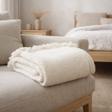 Plaid uni Jane Neige 130 x 160 en situation