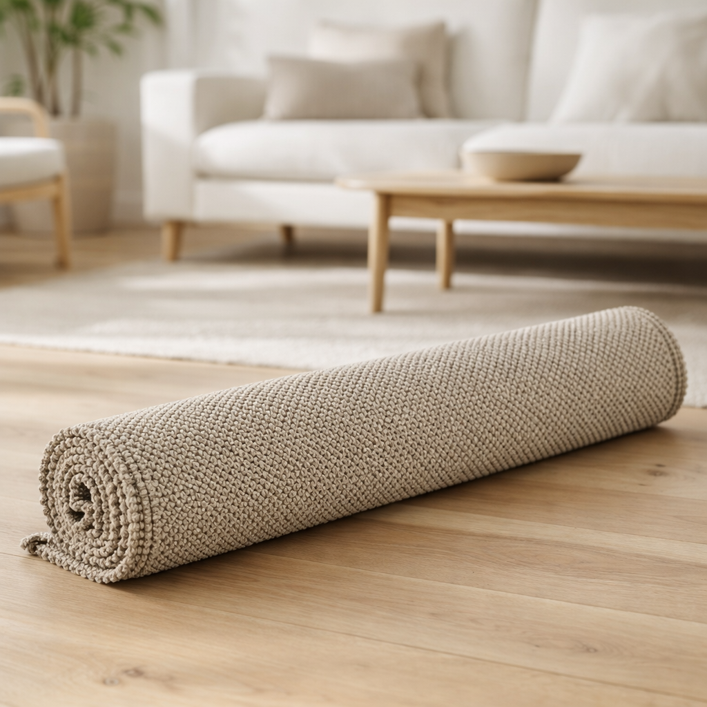 Tapis de bain uni Etia Lin 70 x 140 en situation
