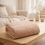 Plaid recyclé Titou Dragée 140 x 200 en situation