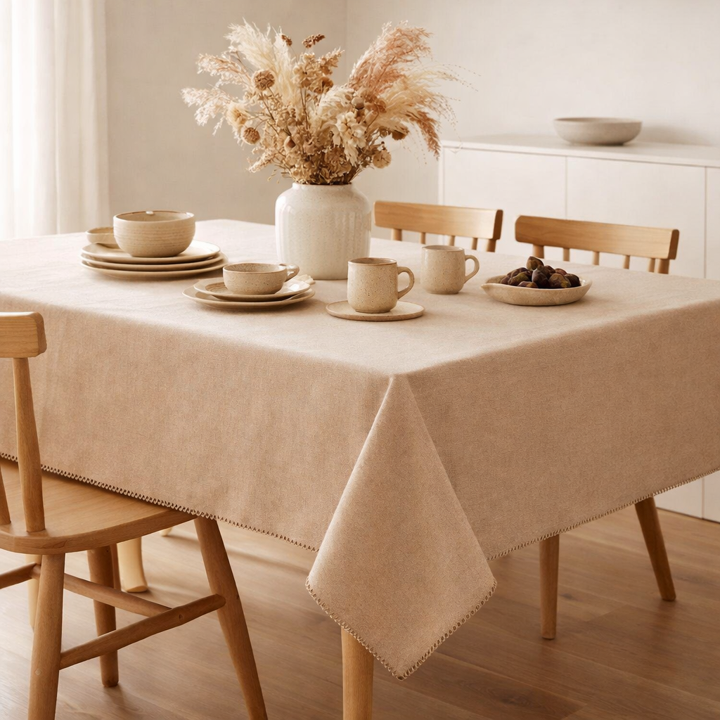 Nappe recyclée Delia Naturel 170 x 300 en situation