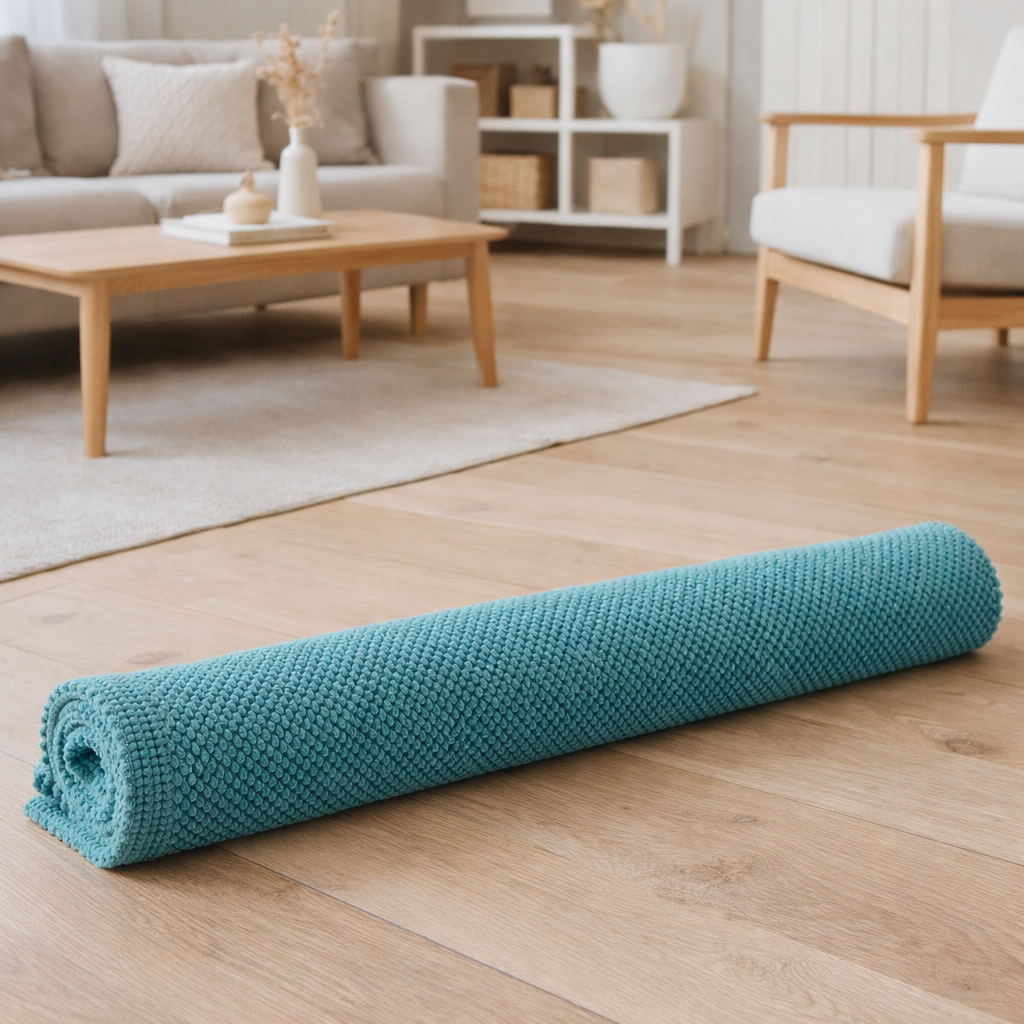 Tapis de bain uni Etia Quartz 54 x 110 en situation