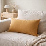 Coussin recyclé Gianni Mirabelle 30 x 50 en situation