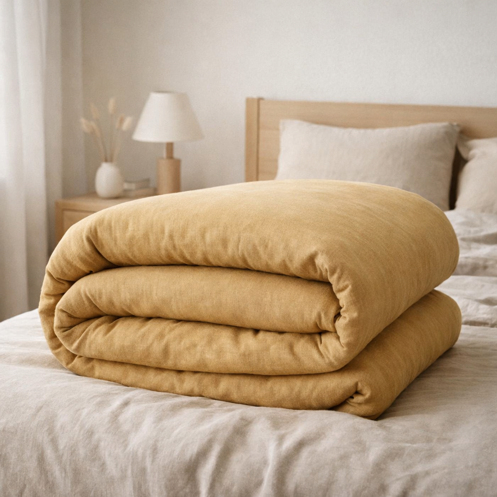 Housse de couette Linco Gold 220 x 240 bouteille 40 cm en situation