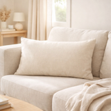 Coussin uni Zeff Craie 40 x 65 en situation