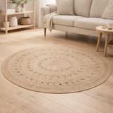 Tapis Patna Naturel diamètre 120 en situation