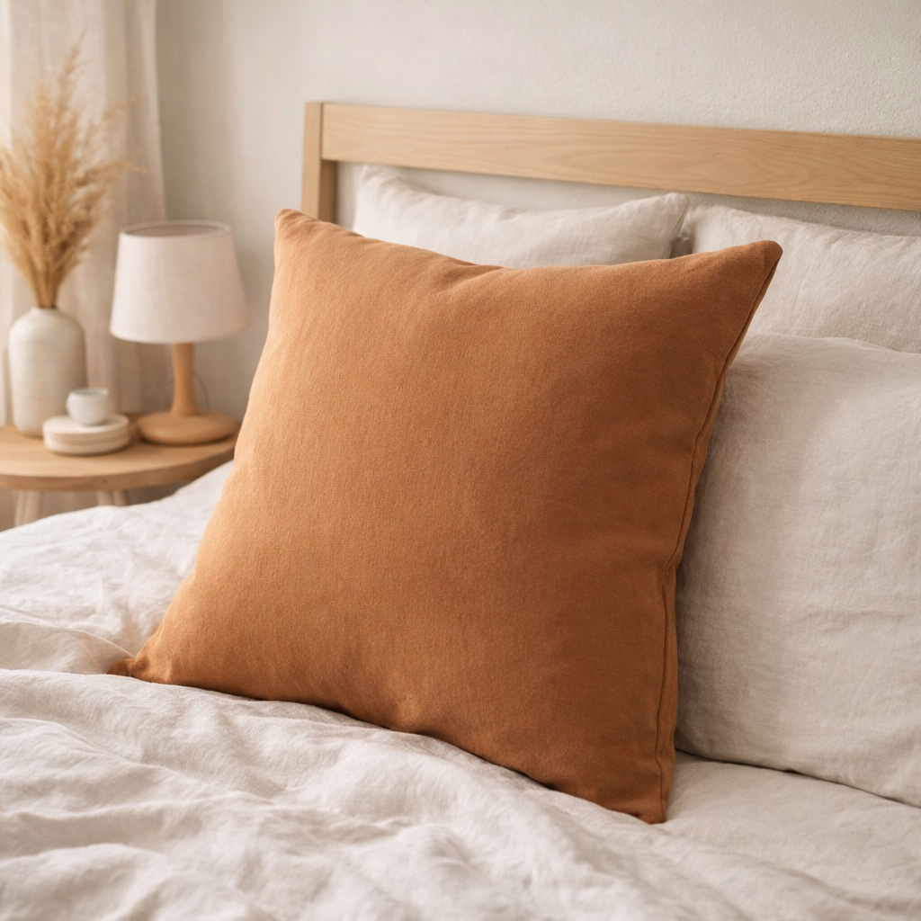 Taie d'oreiller Kala Cannelle 65 x 65 en situation