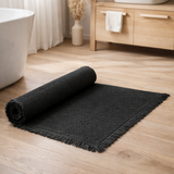 Tapis de bain uni Elly Noir 54 x 110 en situation
