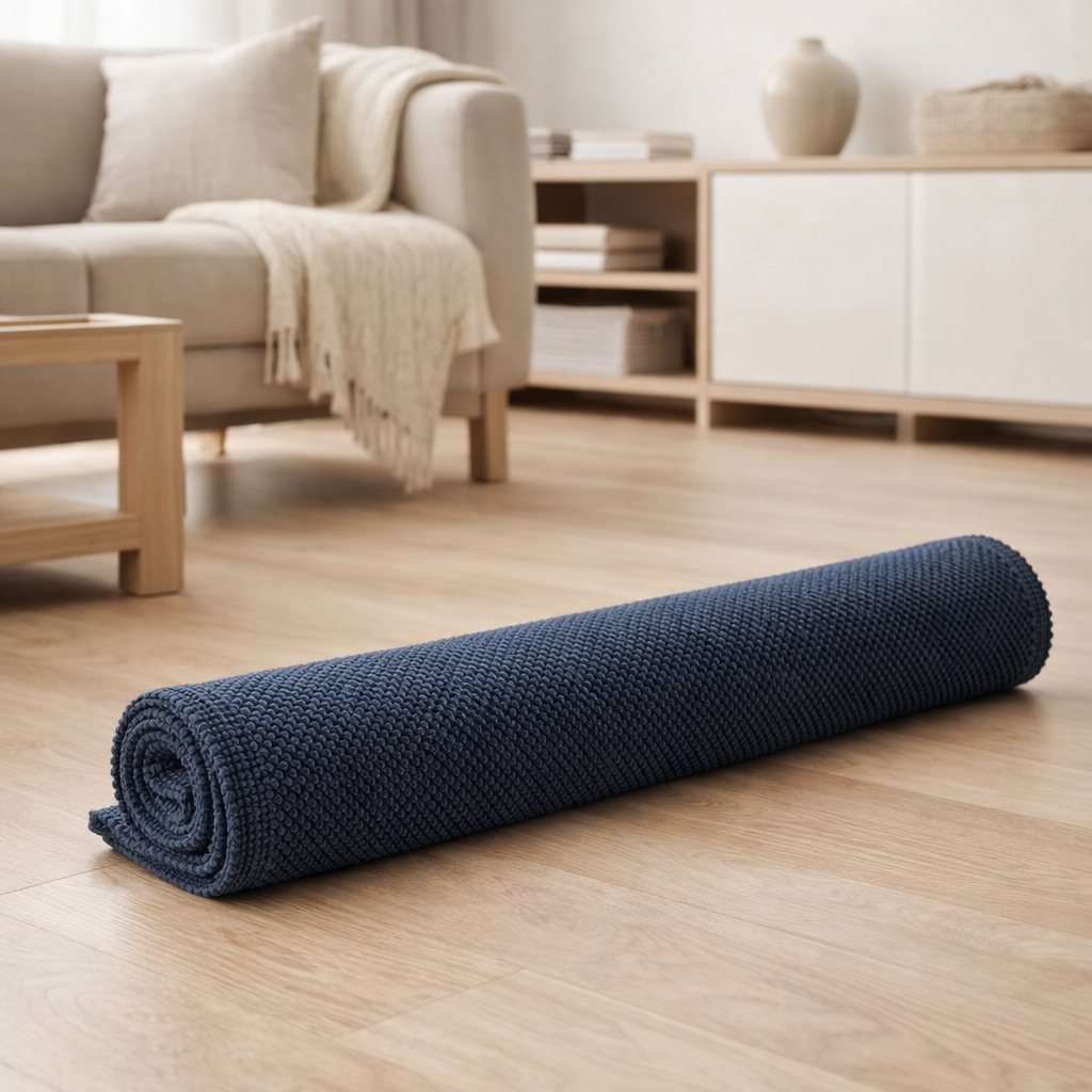 Tapis de bain uni Etia Encre 54 x 110 en situation
