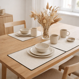 2 sets de table recyclés Laora Ivoire 33 x 45 en situation