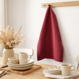 Torchon nid d'abeilles Achil Rubis 50 x 70 en situation