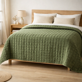 Swami Olive 240 x 260 Stonewashed à Couvre en situation