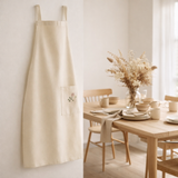Tablier de cuisine Gardenia recyclé Ecru 110 x 80 en situation