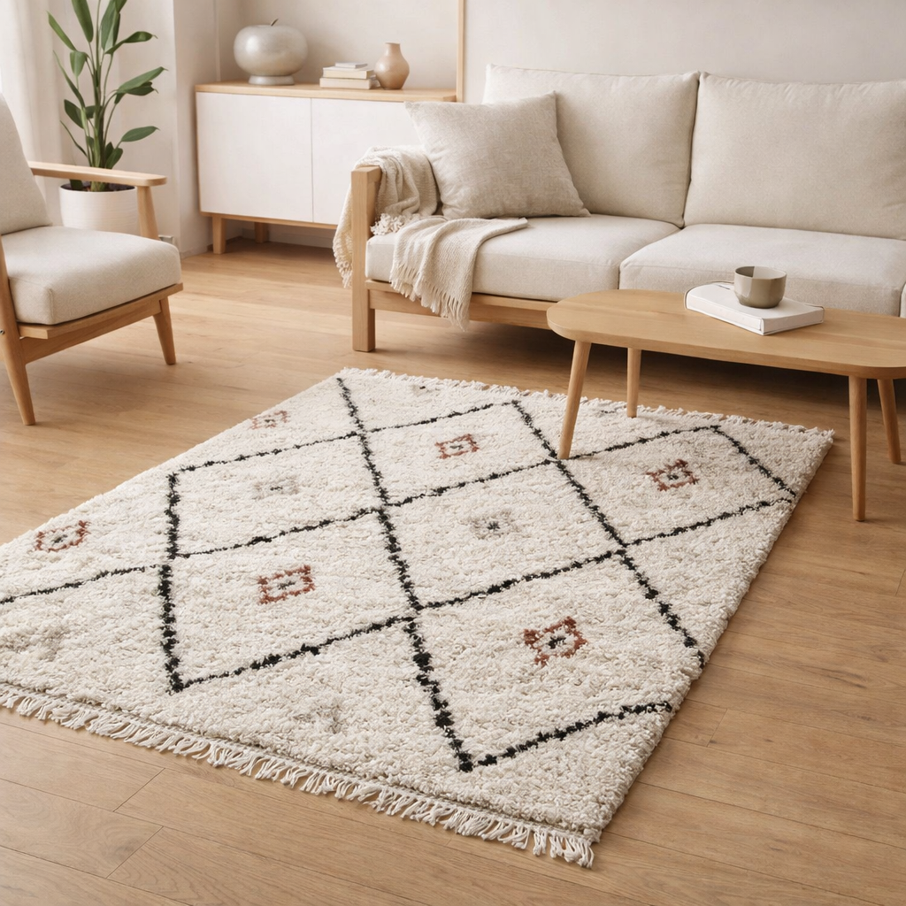 Tapis Elias 2 Naturel 120 x 170 x 3 cm en situation