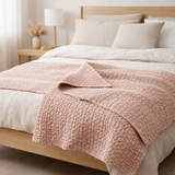 Jeté stonewashed Tana Aubepine 180 x 260 en situation