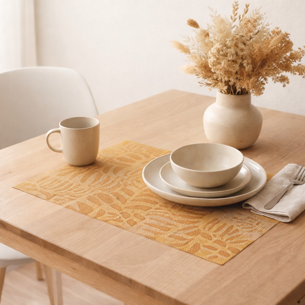 Set de table Hoja Ambre 33 x 45 en situation