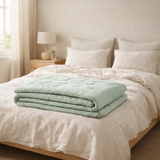 Jeté de lit Tika Opaline 260 x 260 en situation
