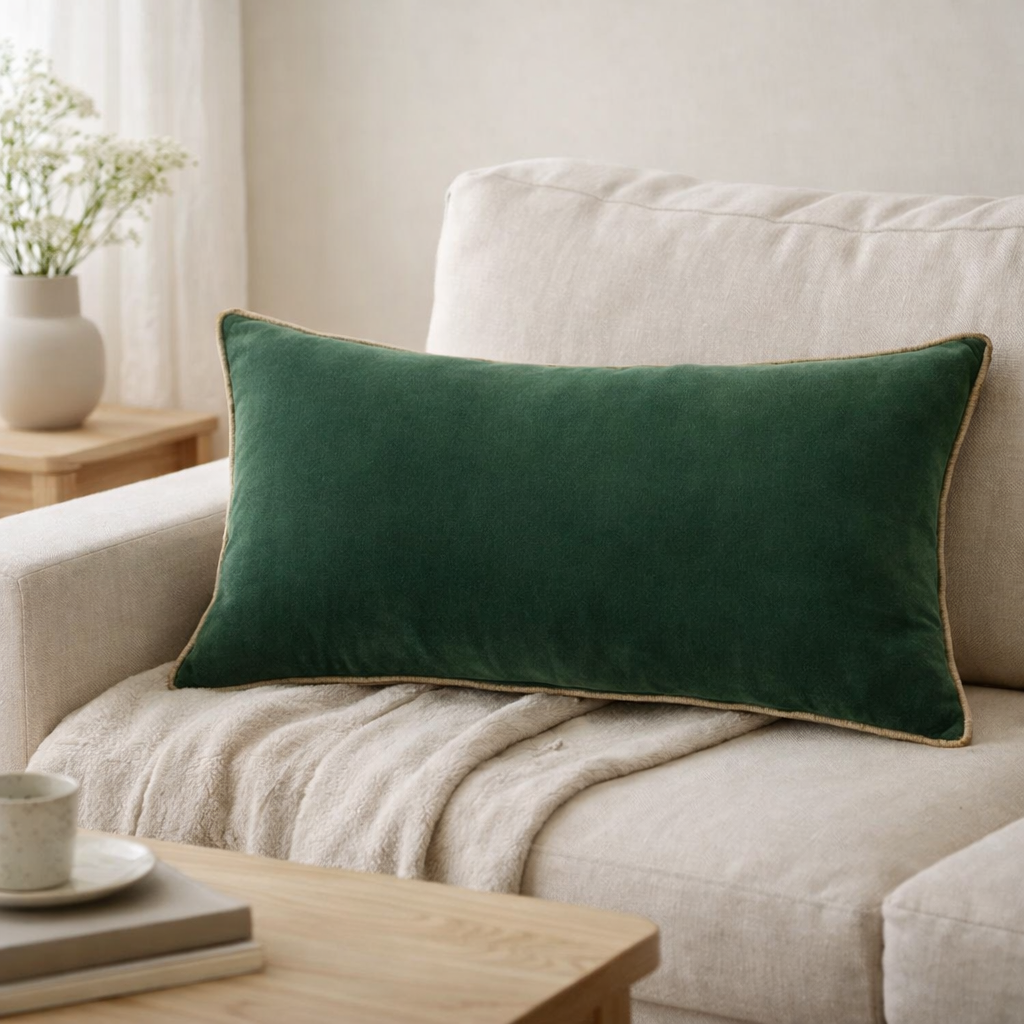 Coussin Zeff Céleste Epicea 40 x 65 en situation