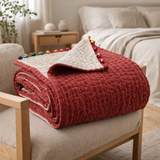 Plaid uni Gastounet Tomette 140 x 200 en situation