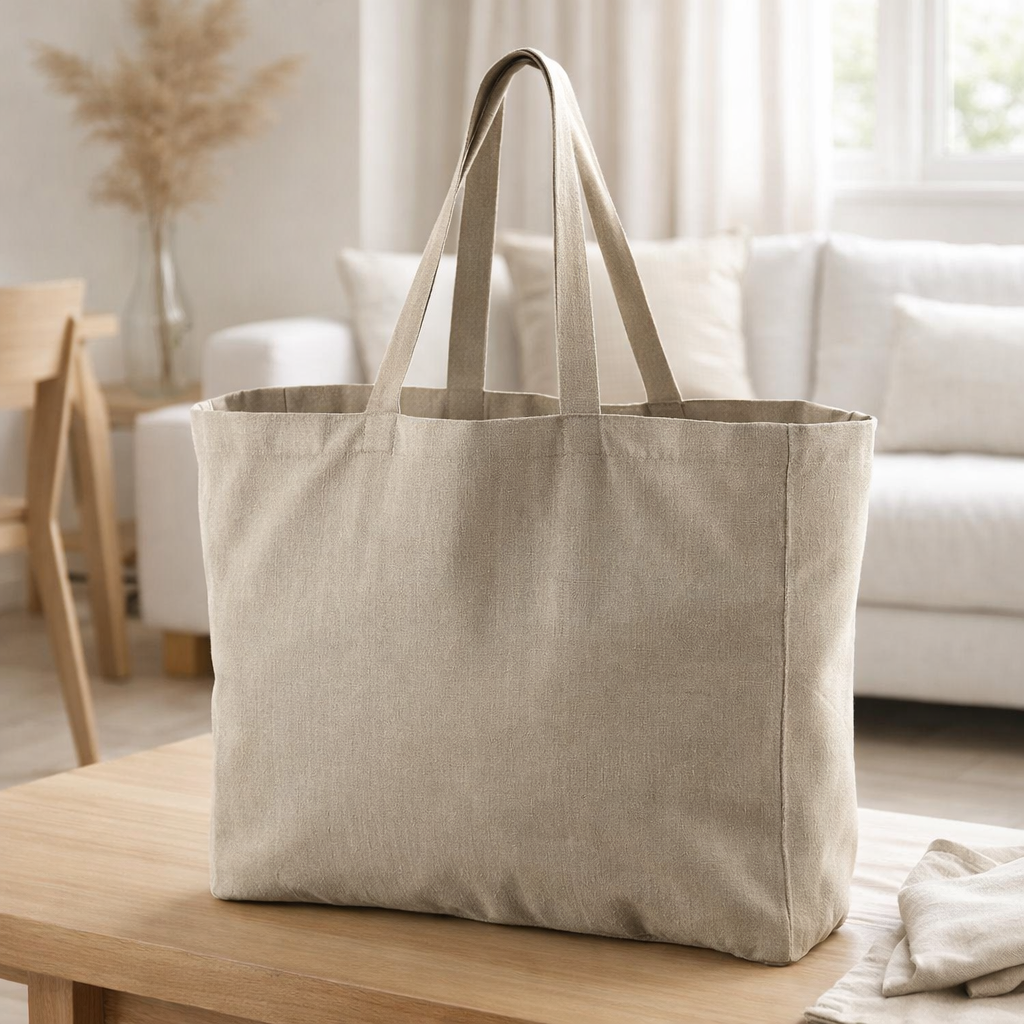 Sac shopping recyclé Grace Ombre 35 x 40 x 15 cm en situation