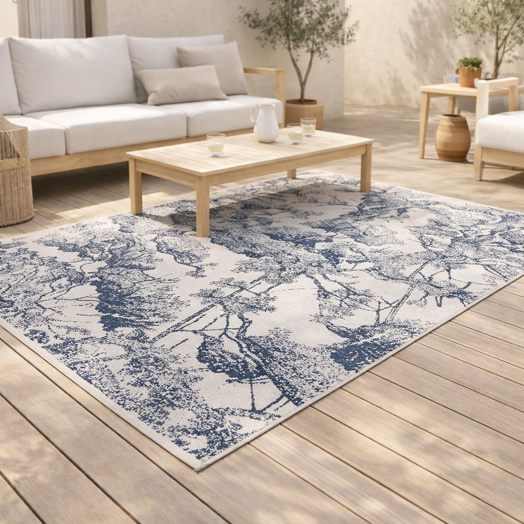 Tapis Deva extérieur Indigo 160 x 230 en situation