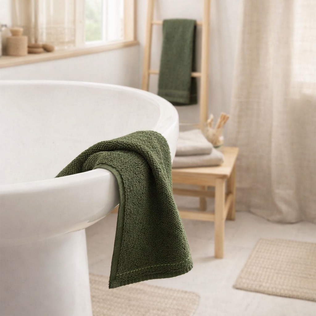 Drap de douche Bora Romarin 70 x 130 en situation
