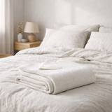 Jeté de lit Maia Blanc 260 x 260 en situation