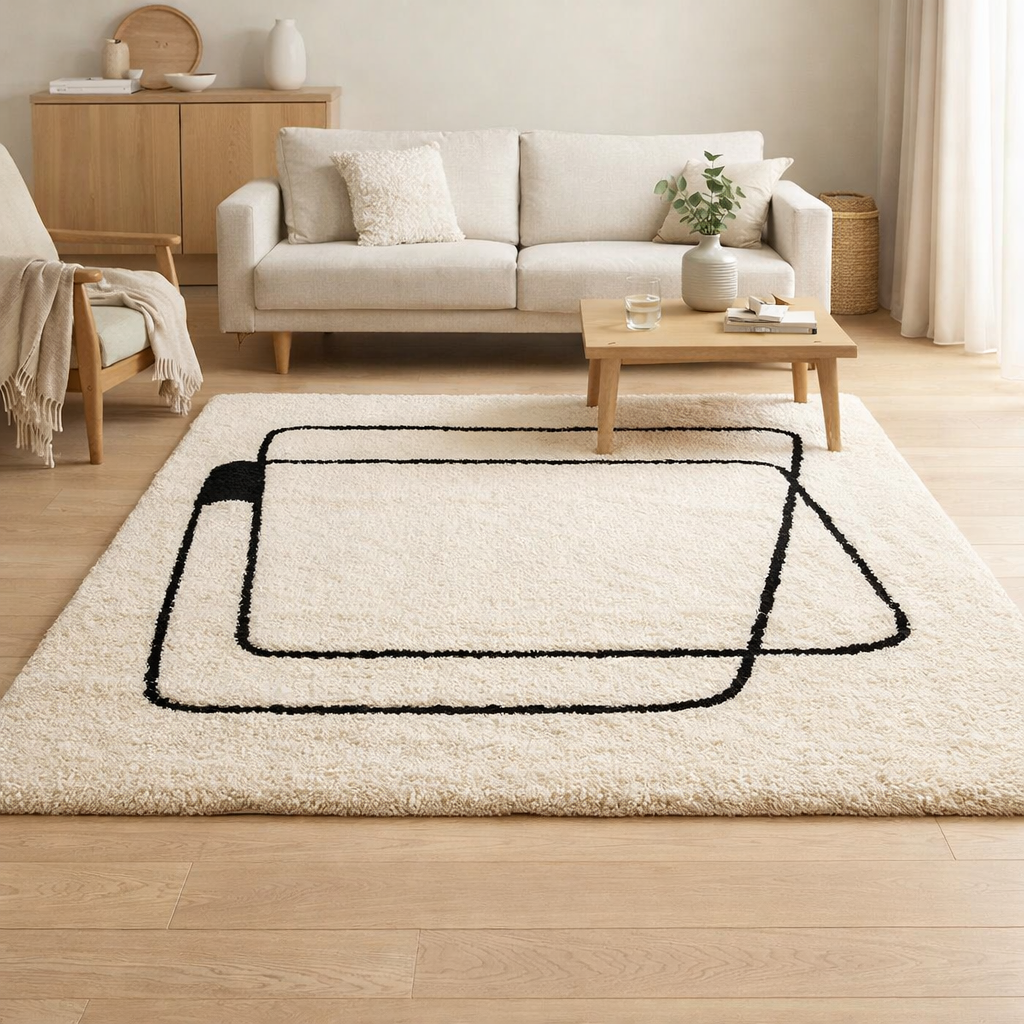 Tapis Azara Neige 160 x 230 x 3 cm en situation