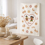 Torchon Mannele Rouge/ecru 50 x 70 en situation