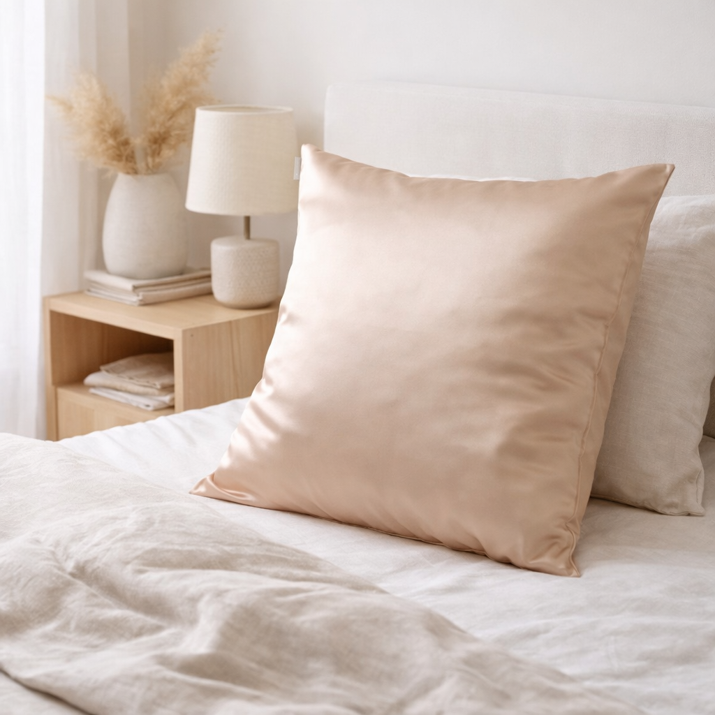 Taie d'oreiller Ashley Latte 65 x 65 en situation