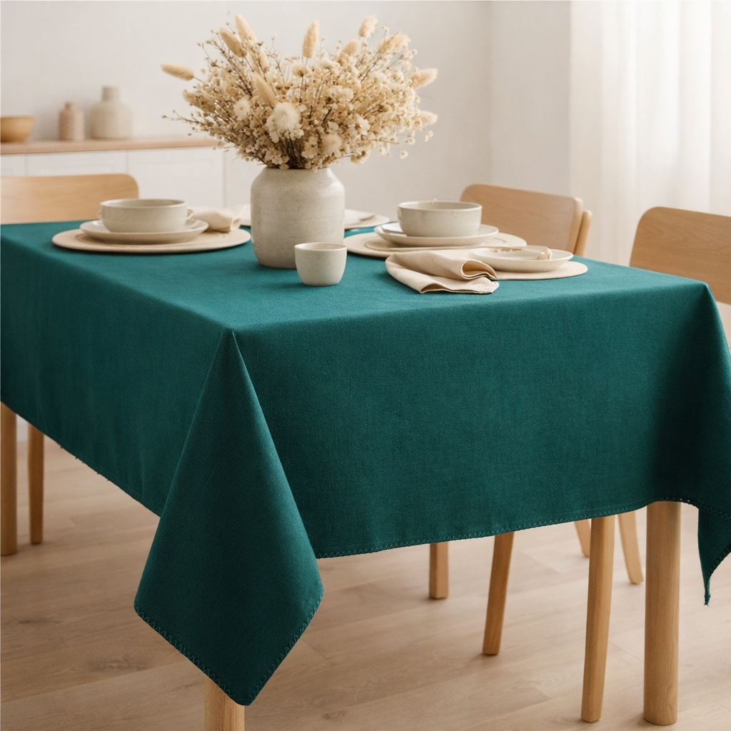 Nappe recyclée Delia Paon 170 x 250 en situation