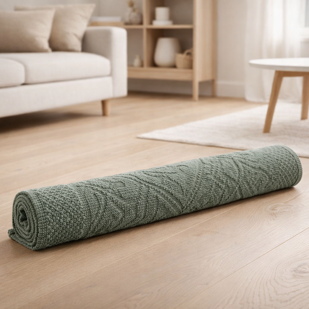 Tapis de bain uni Enzo Thym 70 x 140 en situation