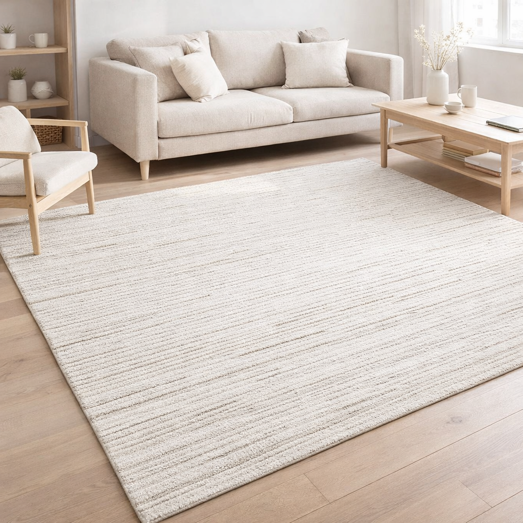 Tapis Vermon Neige 200 x 290 x 1 cm en situation