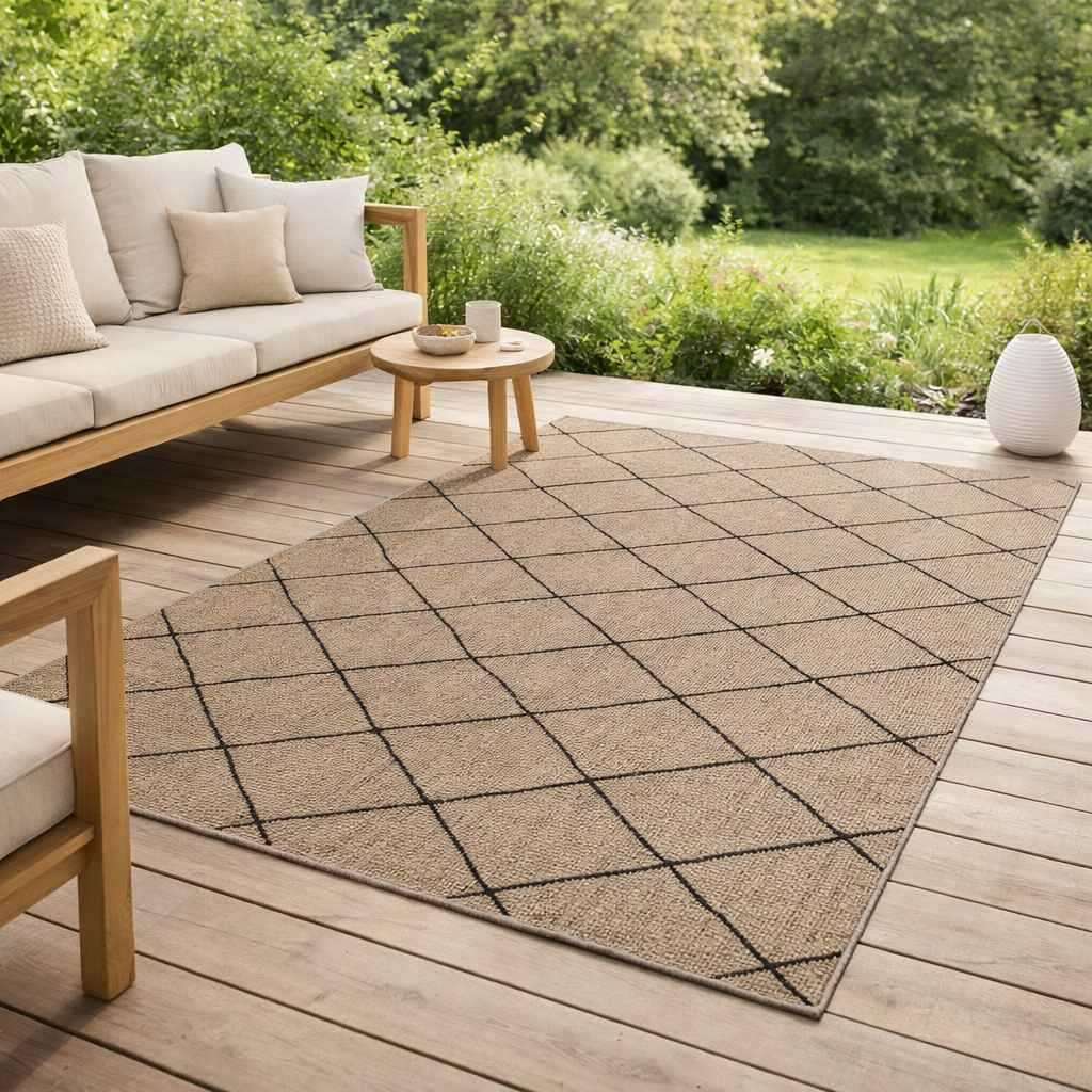 Tapis Allan outdoor Naturel 160 x 230 en situation