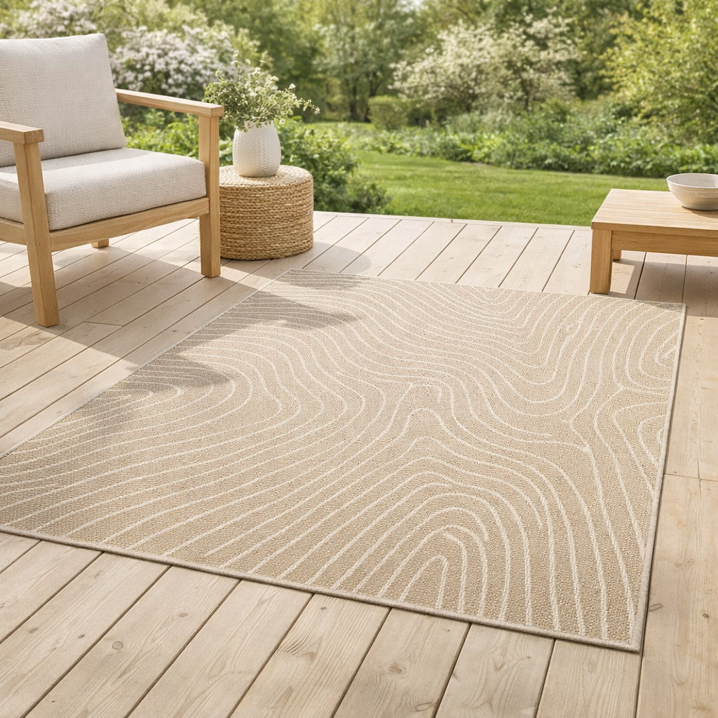 Tapis Alberta 2 outdoor Lin 120 x 170 en situation